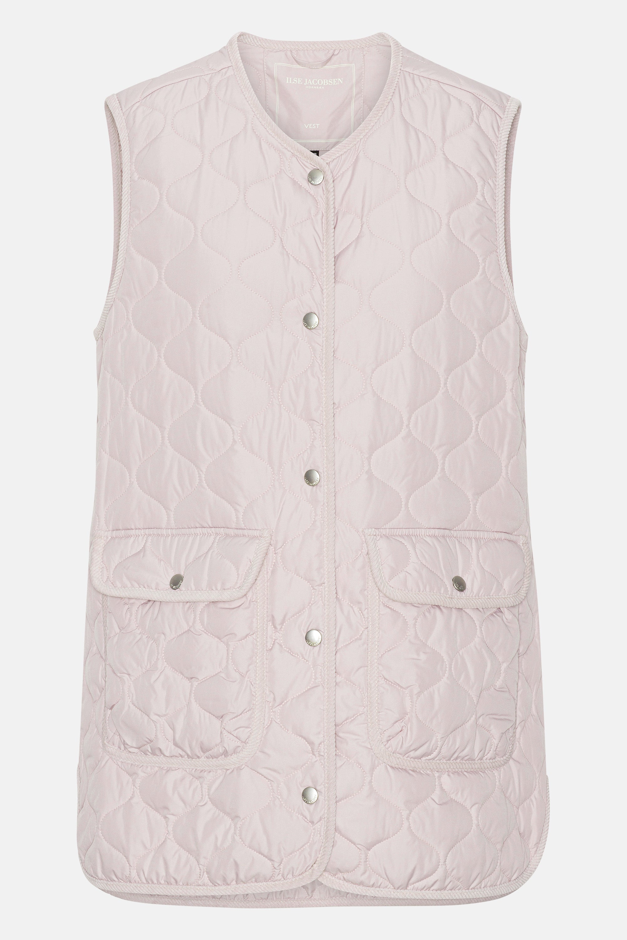 Ilse Jacobsen Hornbæk Outerwear Quilt Long Vest Vest 549 Concrete
